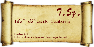 Töröcsik Szabina névjegykártya