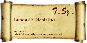 Töröcsik Szabina névjegykártya